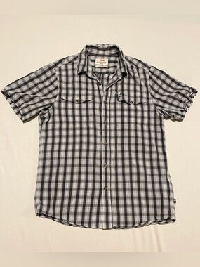 Fjallraven Abisko Cool Shirt SS Plaid Technical Hiking Top Mens Medium